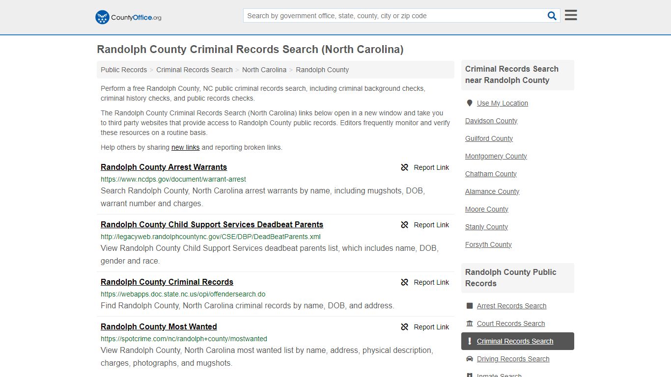 Criminal Records Search - Randolph County, NC (Arrests, Jails & Most ...