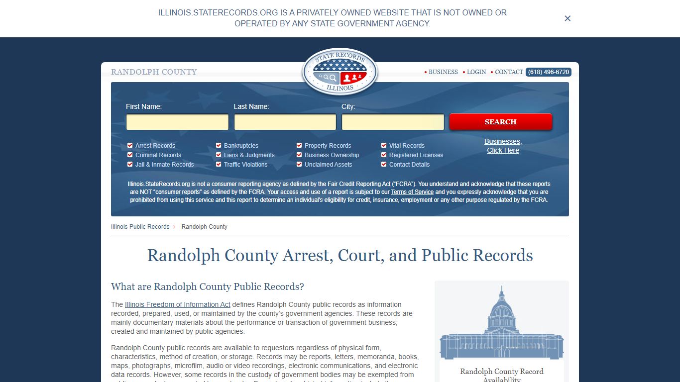 Randolph County Arrest, Court, and Public Records